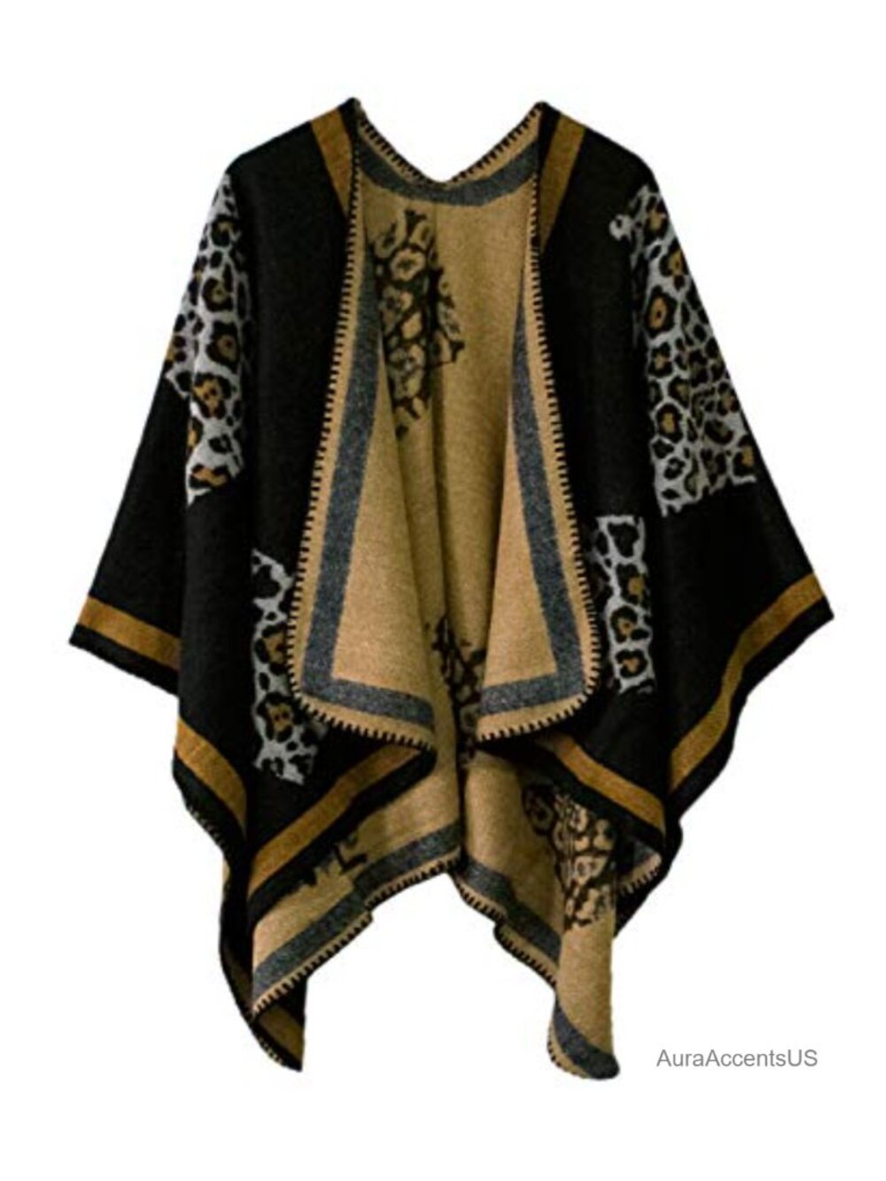 Oversized Knit Poncho Cape Shawl Wrap Pashmina Winter Layer